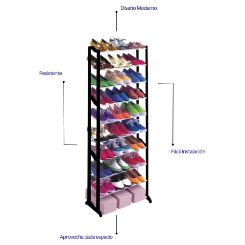 Combo hogar zapatero+perchero 4 niveles