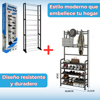 Combo hogar zapatero+perchero 4 niveles